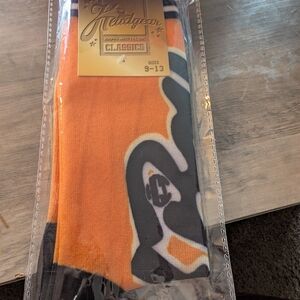 Hendgeon Orange and Black Casual Socks